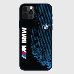 Чехол для iPhone 12 Pro BMW M Series Синий Гранж, цвет: 3D-черный