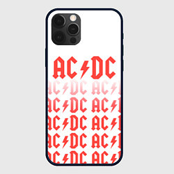 Чехол для iPhone 12 Pro Acdc Паттерн, цвет: 3D-черный