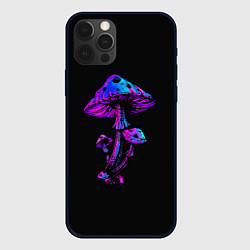 Чехол для iPhone 12 Pro Неоновый гриб, цвет: 3D-черный