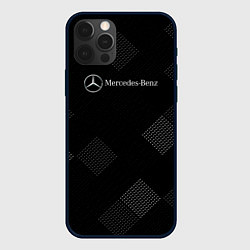 Чехол для iPhone 12 Pro Mercedes-Benz - В клетку, цвет: 3D-черный