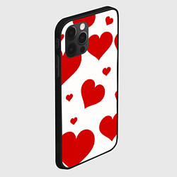 Чехол для iPhone 12 Pro Красные сердечки Heart, цвет: 3D-черный — фото 2