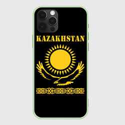 Чехол для iPhone 12 Pro KAZAKHSTAN Казахстан, цвет: 3D-салатовый