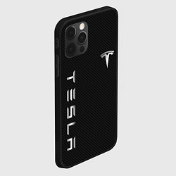 Чехол для iPhone 12 Pro TESLA - ТЕСЛА КАРБОН И МЕТАЛЛ, цвет: 3D-черный — фото 2