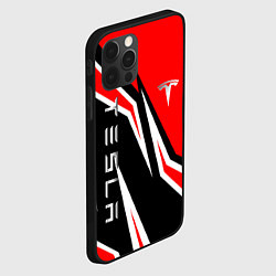 Чехол для iPhone 12 Pro ТЕСЛА - КРАСНЫЙ СПОРТИВНЫЙ, цвет: 3D-черный — фото 2