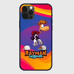 Чехол для iPhone 12 Pro Rayman абстрактные волны, цвет: 3D-черный