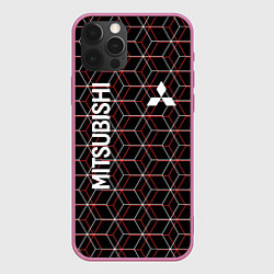 Чехол для iPhone 12 Pro Mitsubishi митсубиси, цвет: 3D-малиновый