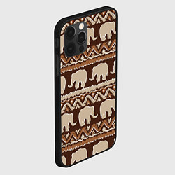Чехол для iPhone 12 Pro Слоны паттерн, цвет: 3D-черный — фото 2