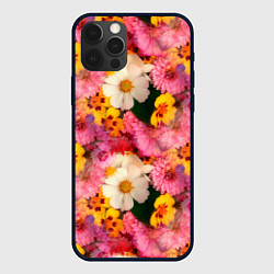 Чехол для iPhone 12 Pro Дачные садовые цветы, цвет: 3D-черный