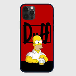 Чехол для iPhone 12 Pro Гомер и пиво Симпсоны Simpsons, цвет: 3D-черный