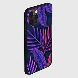 Чехол для iPhone 12 Pro Neon Tropical plants pattern, цвет: 3D-черный — фото 2