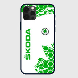 Чехол для iPhone 12 Pro SKODA Логотип СОТЫ, цвет: 3D-черный