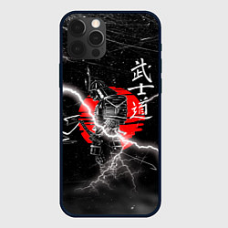 Чехол для iPhone 12 Pro Самурай Бусидо Иероглифы Samurai Lightning, цвет: 3D-черный