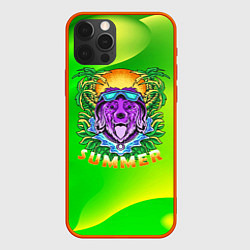 Чехол для iPhone 12 Pro Summer dog Собачка, цвет: 3D-красный