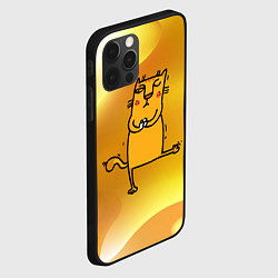 Чехол для iPhone 12 Pro Строгий кот занимается йогой, цвет: 3D-черный — фото 2
