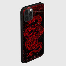 Чехол для iPhone 12 Pro Красная Змея Red Snake Глитч, цвет: 3D-черный — фото 2