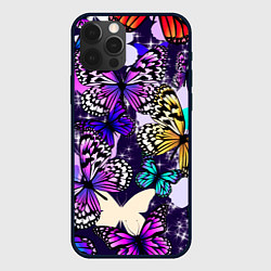 Чехол для iPhone 12 Pro Бабочки Butterflies, цвет: 3D-черный