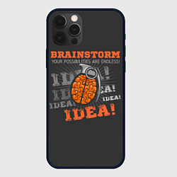 Чехол для iPhone 12 Pro Мозговой Штурм Brainstorm, цвет: 3D-черный