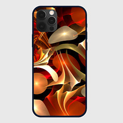 Чехол для iPhone 12 Pro Абстрактные цифровые спирали, цвет: 3D-черный