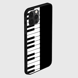 Чехол для iPhone 12 Pro Черно-Белое Пианино Piano, цвет: 3D-черный — фото 2