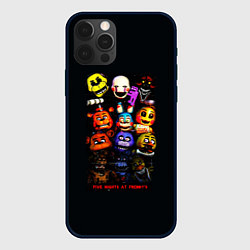 Чехол для iPhone 12 Pro Five Nights at Freddys - FNAF персонажи, цвет: 3D-черный