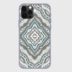 Чехол для iPhone 12 Pro Абстракция Узор голубого цвета, цвет: 3D-светло-сиреневый