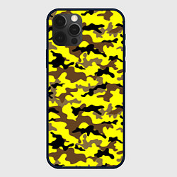 Чехол для iPhone 12 Pro Камуфляж Жёлто-Коричневый, цвет: 3D-черный