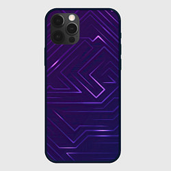 Чехол для iPhone 12 Pro Линии На синем Фоне, цвет: 3D-черный