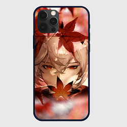 Чехол для iPhone 12 Pro Кадзуха и кленовые листья, цвет: 3D-черный