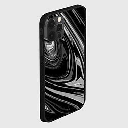 Чехол для iPhone 12 Pro Черно-белый мрамор, цвет: 3D-черный — фото 2