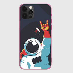 Чехол для iPhone 12 Pro Космос Поехали!, цвет: 3D-малиновый