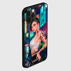 Чехол для iPhone 12 Pro Judy Cyberpunk2077 Киберпанк, цвет: 3D-черный — фото 2