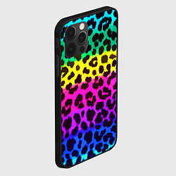 Чехол для iPhone 12 Pro Leopard Pattern Neon, цвет: 3D-черный — фото 2