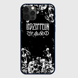 Чехол для iPhone 12 Pro LED ZEPPELIN texture вода, цвет: 3D-черный