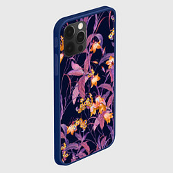 Чехол для iPhone 12 Pro Цветы Колокольчики, цвет: 3D-тёмно-синий — фото 2