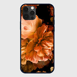 Чехол для iPhone 12 Pro Цветы Пионы, цвет: 3D-черный