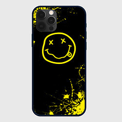 Чехол для iPhone 12 Pro Nirvana texture смайл, цвет: 3D-черный