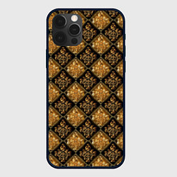 Чехол для iPhone 12 Pro Классический узор - ромбы, цвет: 3D-черный