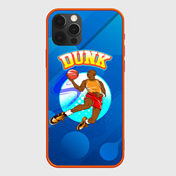 Чехол для iPhone 12 Pro Dunk баскетболист, цвет: 3D-красный