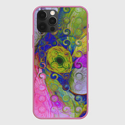Чехол для iPhone 12 Pro ИЛЛЮЗИЯ ЦВЕТОВ, цвет: 3D-малиновый