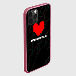 Чехол для iPhone 12 Pro Undertale молнии, цвет: 3D-малиновый — фото 2