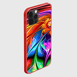 Чехол для iPhone 12 Pro Красочный абстрактный цветочный паттерн Color abst, цвет: 3D-красный — фото 2