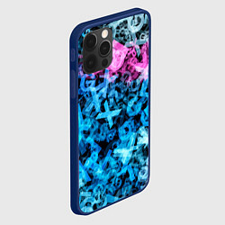 Чехол для iPhone 12 Pro Хаос из букв, цвет: 3D-тёмно-синий — фото 2