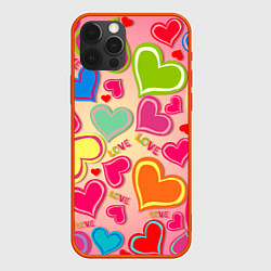 Чехол iPhone 12 Pro ЛЮБОВНЫЕ СЕРДЕЧКИ LOVE HEARTS