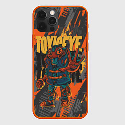 Чехол для iPhone 12 Pro Токсичная крейзи лягушка, цвет: 3D-красный