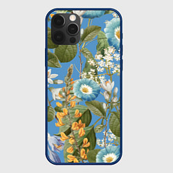 Чехол для iPhone 12 Pro Цветы Радужный Сад, цвет: 3D-тёмно-синий