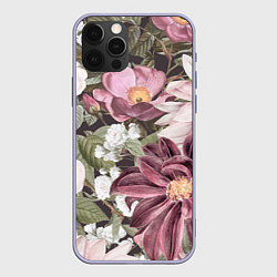 Чехол для iPhone 12 Pro Цветы Красивый Цветочный Букет Георгин, цвет: 3D-светло-сиреневый