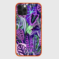 Чехол для iPhone 12 Pro Цветы Яркие Тропики, цвет: 3D-красный