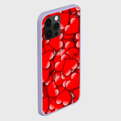 Чехол для iPhone 12 Pro LOVING HEARTS, цвет: 3D-светло-сиреневый — фото 2