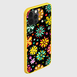 Чехол для iPhone 12 Pro MULTICOLORED FLOWERS, цвет: 3D-желтый — фото 2