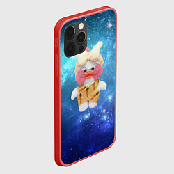 Чехол для iPhone 12 Pro Lalafanfan Duck в космосе, цвет: 3D-красный — фото 2